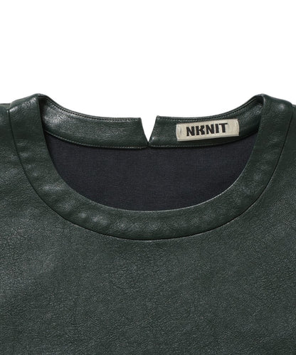 vegan leather short T-shirt_10