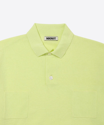 high gauge cotton mix knit polo shirt_7