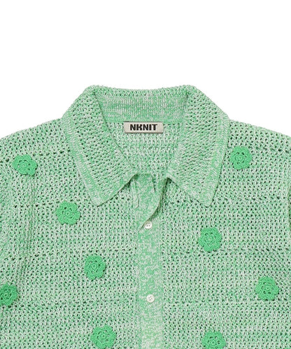 flower motif KNIT  shirt_16
