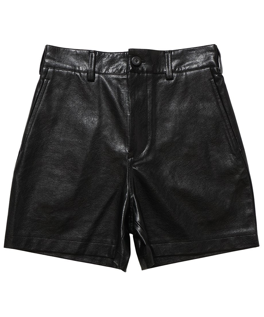 パンツ NKNIT vegan leather short pants black vegan leather short pants – NKNIT