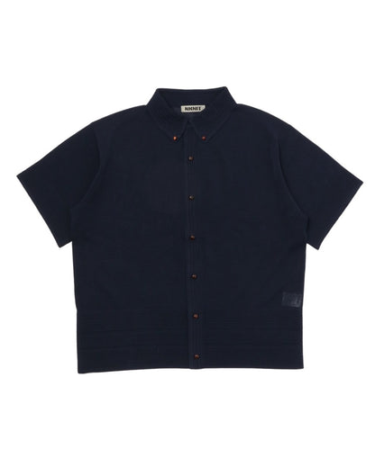 sheer wood button KNIT shirt_5