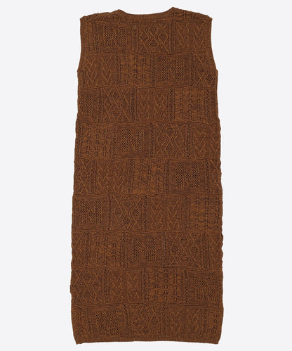 cotton mesh pattern knit dress_10