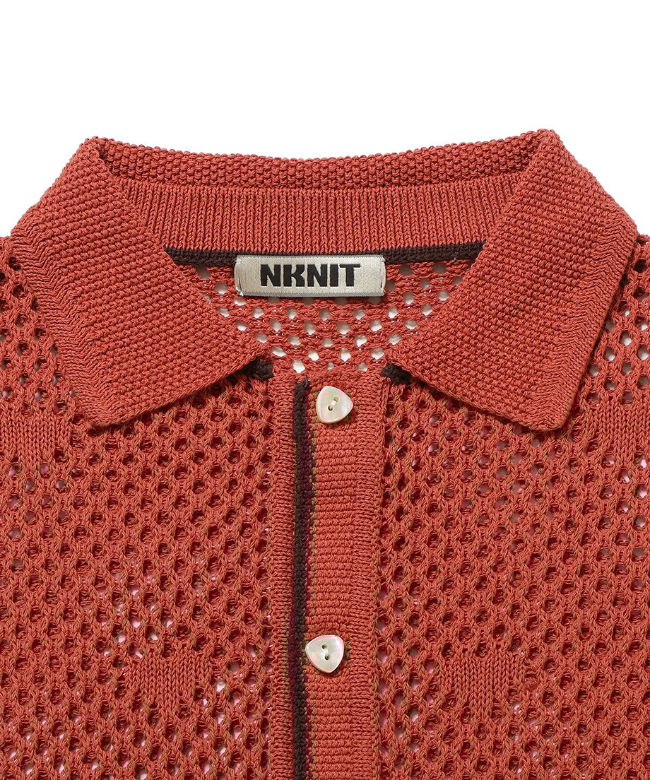 NKNIT ンニット mesh♡pattern KNIT shirt ① mesh♡ pattern KNIT shirt – NKNIT