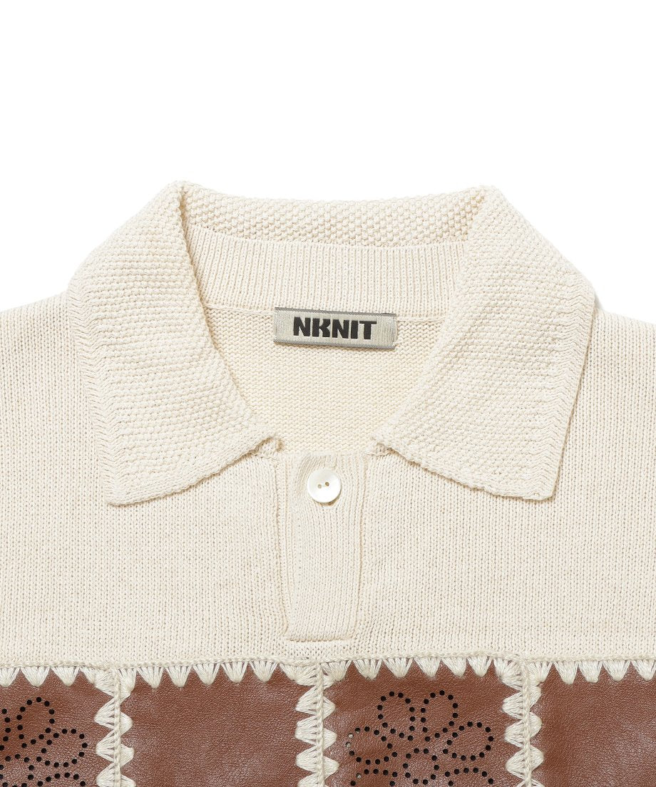 vegan leather/KNIT  shirt_9
