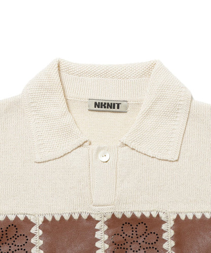 vegan leather/KNIT  shirt_9