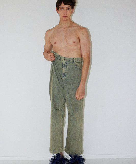 denim high waist long pants_1