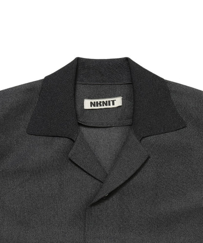 sheer KNIT open collar shirt_13