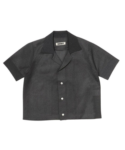 sheer KNIT open collar shirt_4
