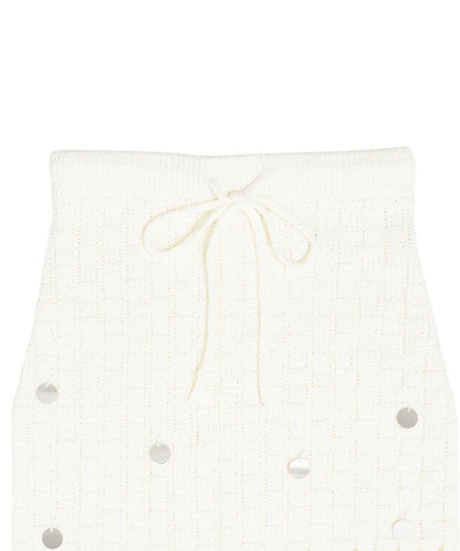 sequins bouclé KNIT long skirt_5