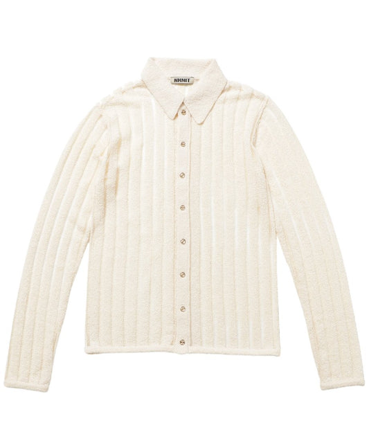 mesh stripe KNIT shirt_2