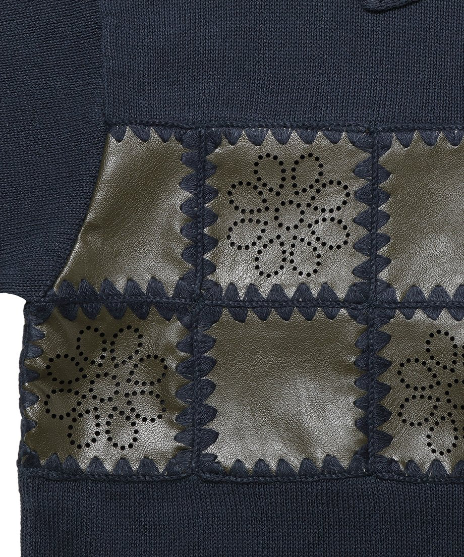 vegan leather/KNIT  shirt_13