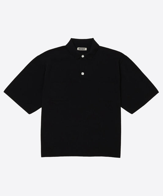 high gauge cotton mix knit polo shirt_2