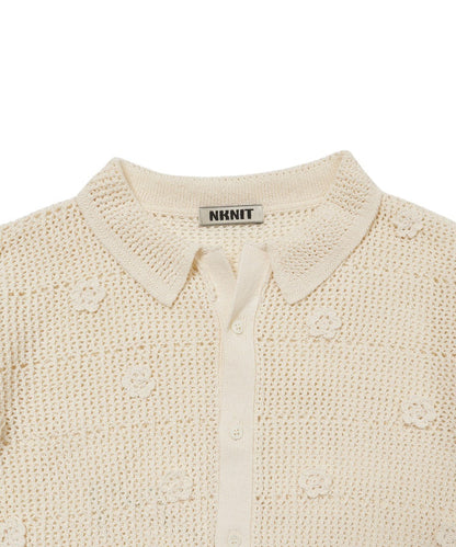 flower motif KNIT  shirt_11