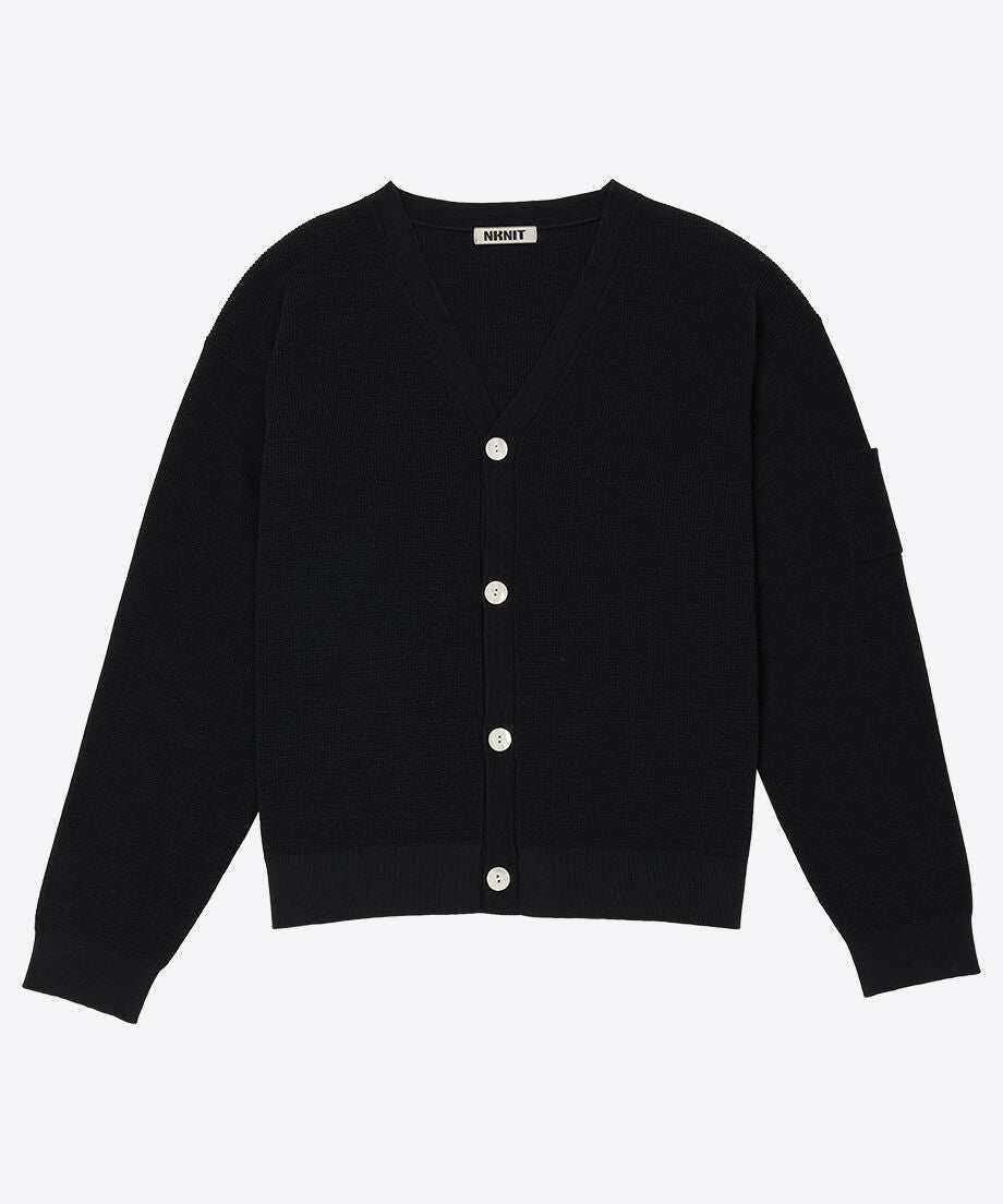 cotton mix sleeve pocket knit cardigan_4