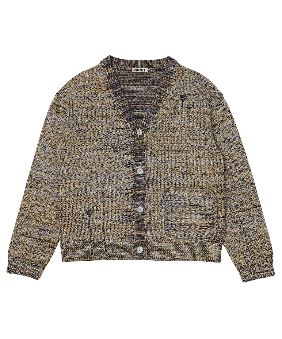 damaged mix color KNIT cardigan_2