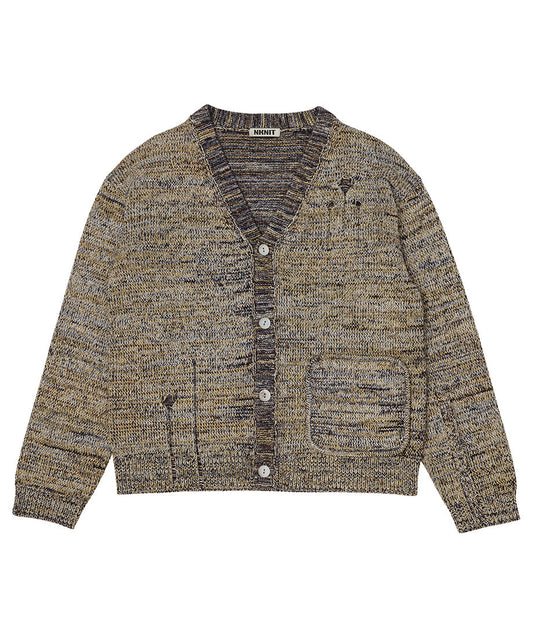 damaged mix color KNIT cardigan_2