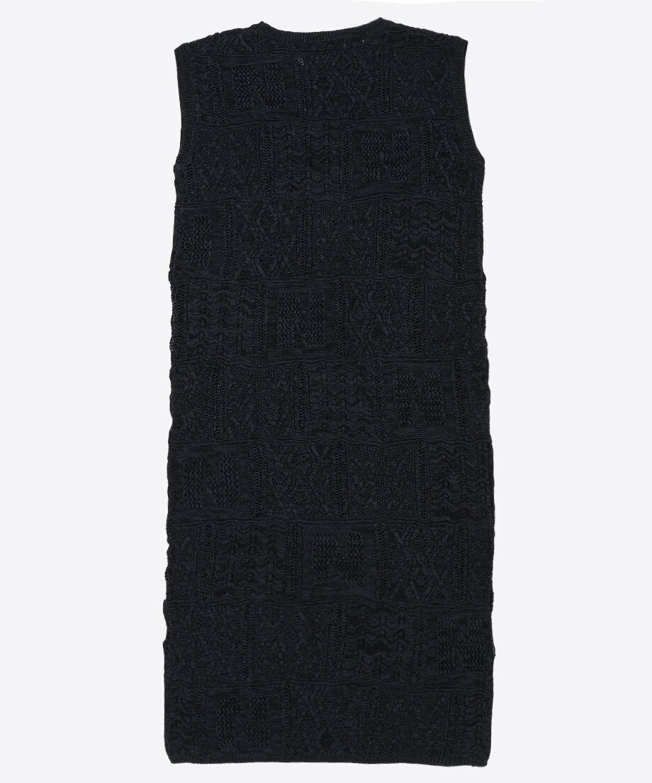 cotton mesh pattern knit dress_13