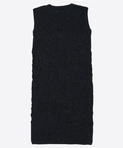 cotton mesh pattern knit dress_13