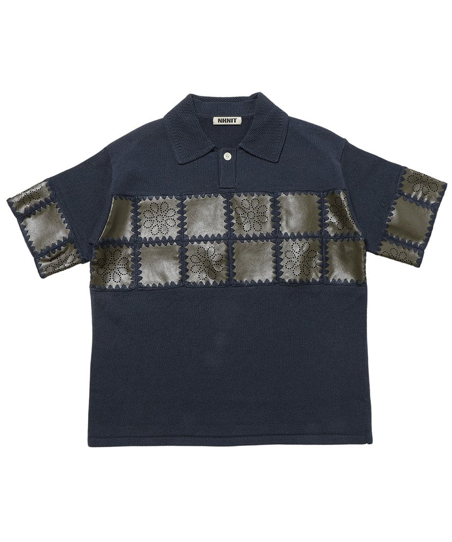 vegan leather/KNIT  shirt_5