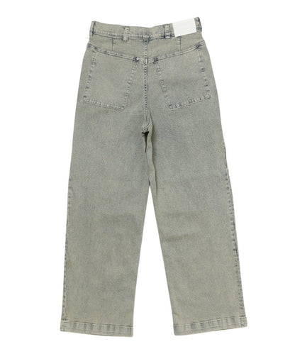 denim high waist long pants_8