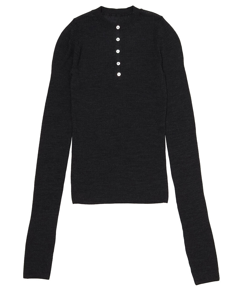 sheer wool henley neck KNIT_9