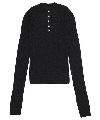 sheer wool henley neck KNIT_9