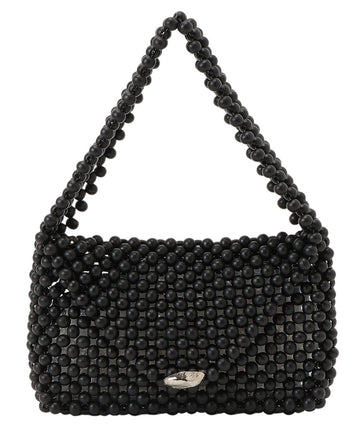 wood beads hand bag – NKNIT