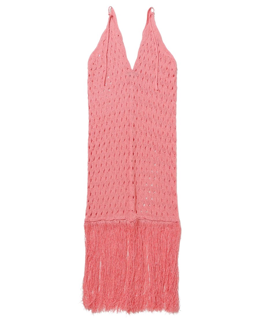 wave pattern fringe KNIT dress_11