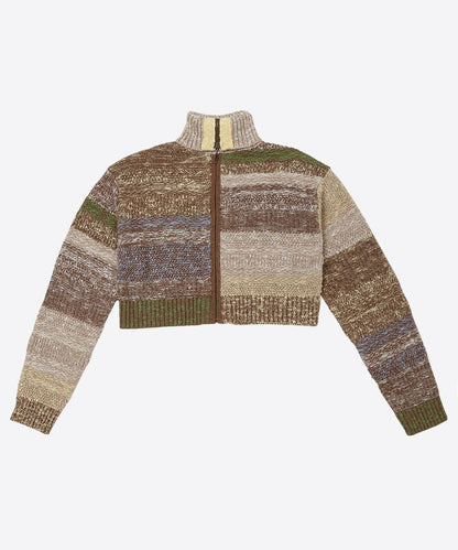 mix color high neck zip knit_10