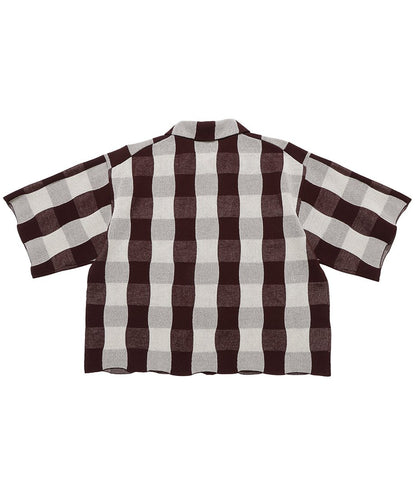 checker pattern KNIT shirt_14