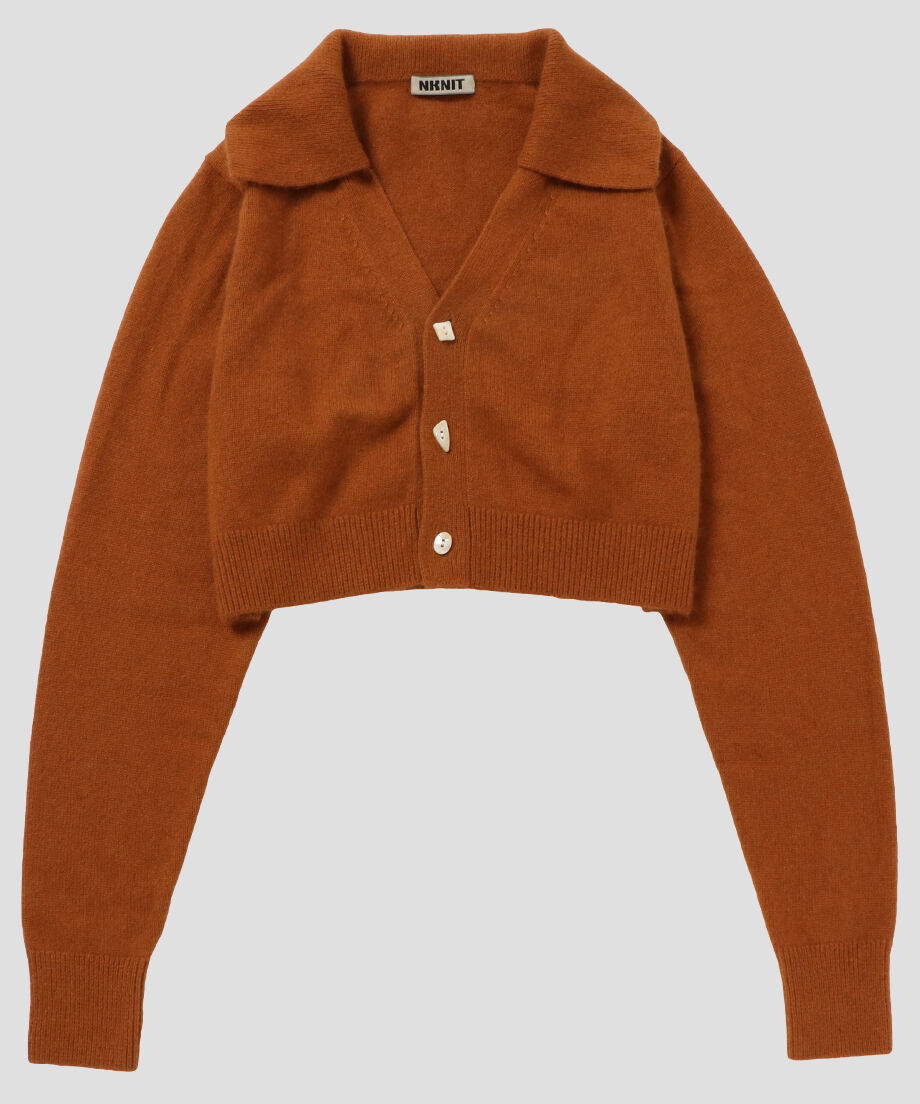 raccoon mix collar KNIT cardigan short_3