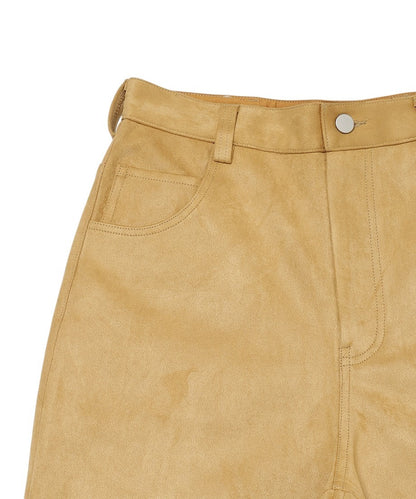 suede high waist  long pants_5