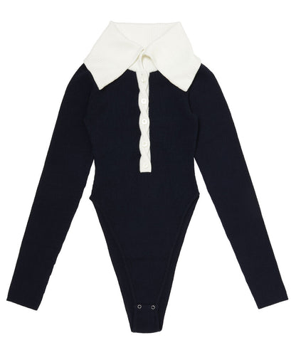 sailor collar rib KNIT bodysuit_3