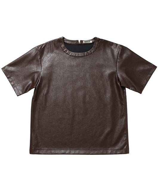 vegan leather big T-shirt_2