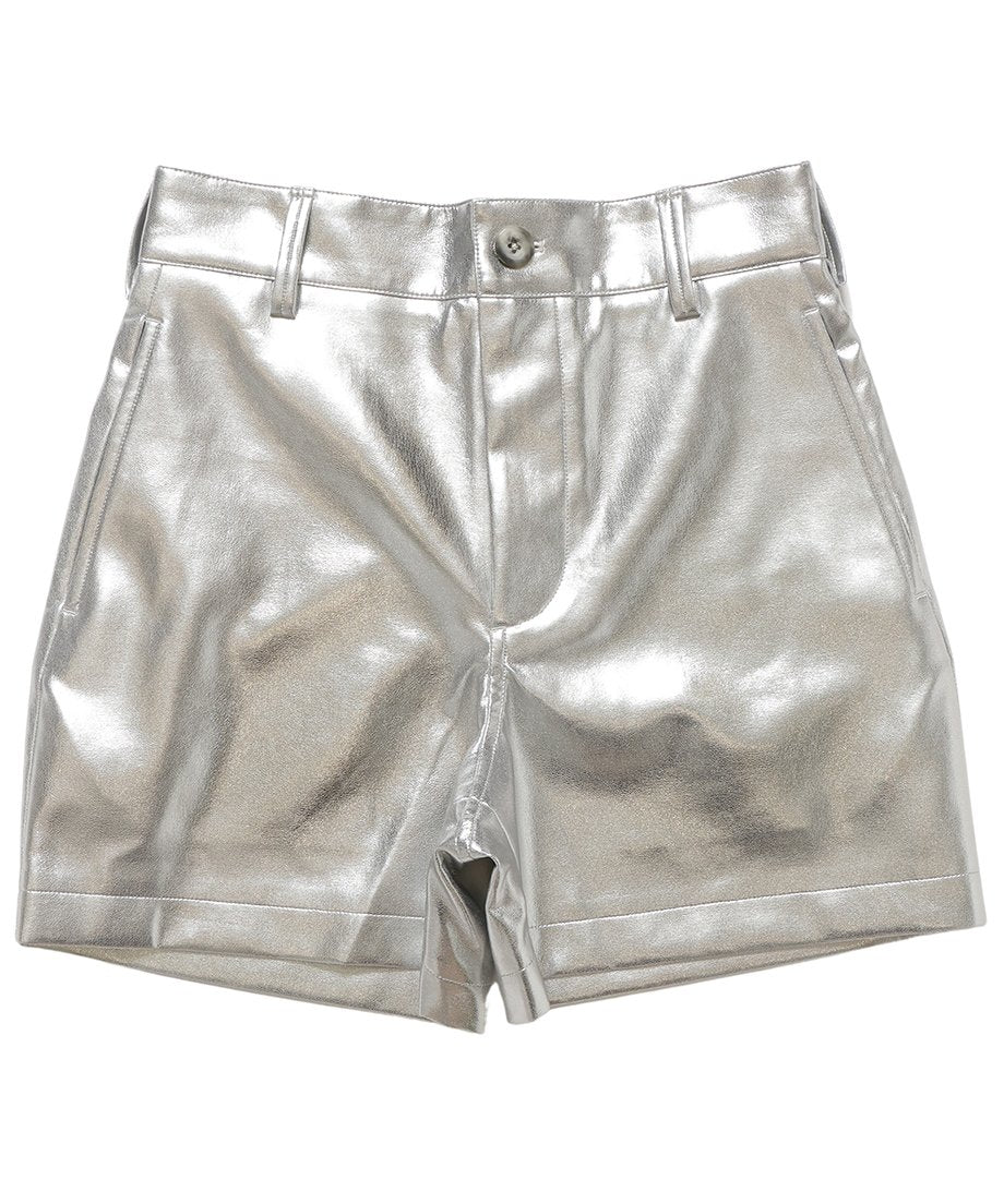 パンツ NKNIT vegan leather short pants black vegan leather short pants | NKNIT