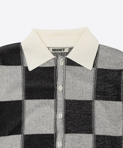 short check pattern knit shirt_8