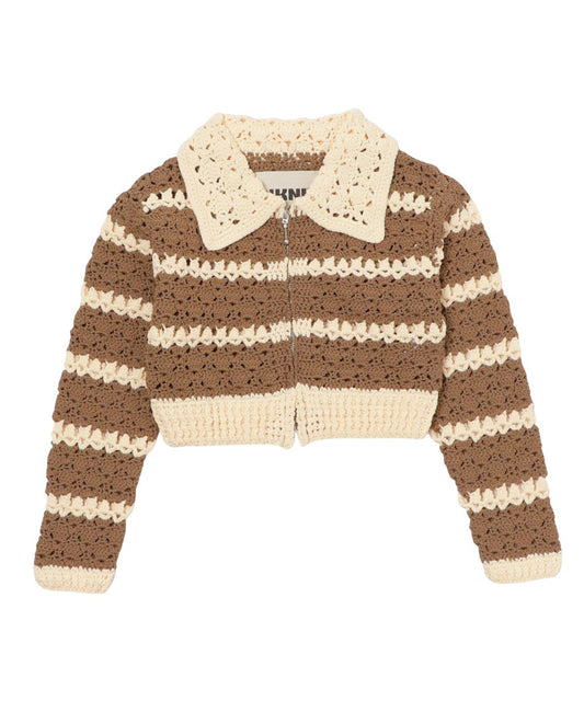 crochet KNIT zip cardigan_2