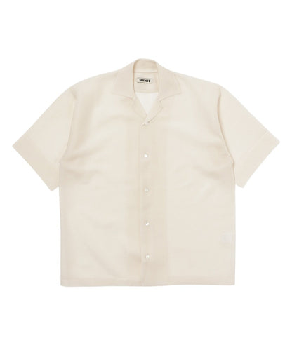 sheer KNIT open collar shirt_3