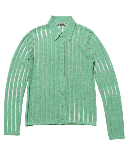 mesh stripe KNIT shirt_4