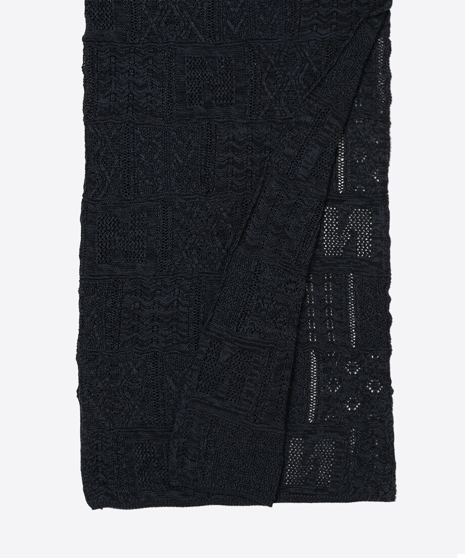 cotton mesh pattern knit dress_12