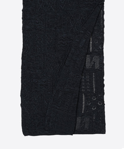cotton mesh pattern knit dress_12