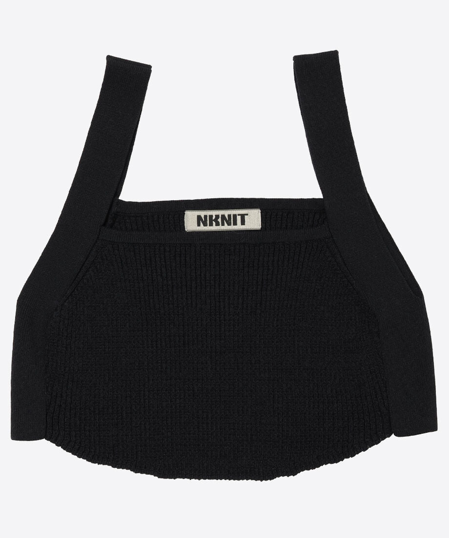 cotton rib short knit tank top_4