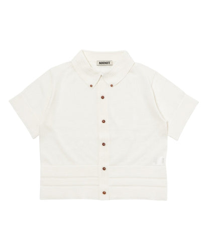 sheer wood button KNIT shirt_2