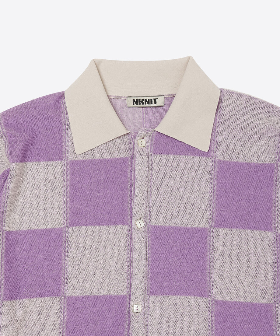 check pattern knit shirt_9