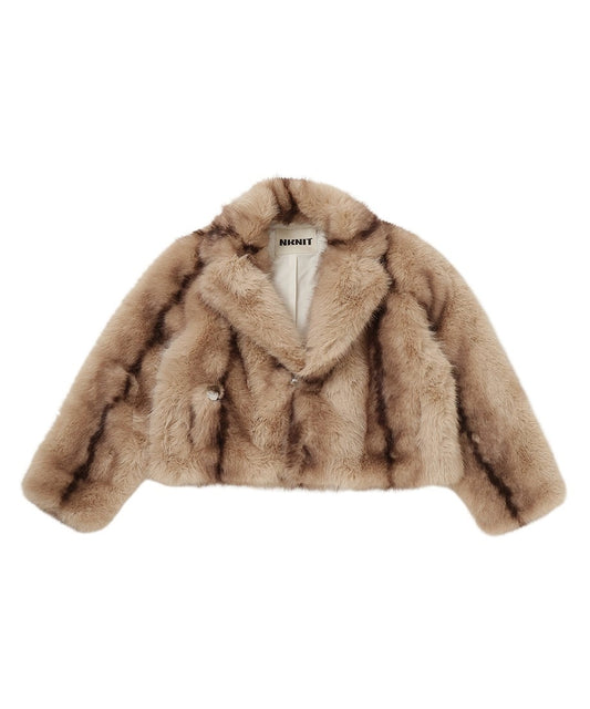 vegan fur big jacket【short】_2