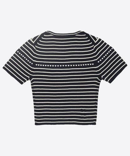 paper mix pattern knit T-shirt mini_5