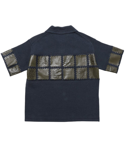 vegan leather/KNIT  shirt_11