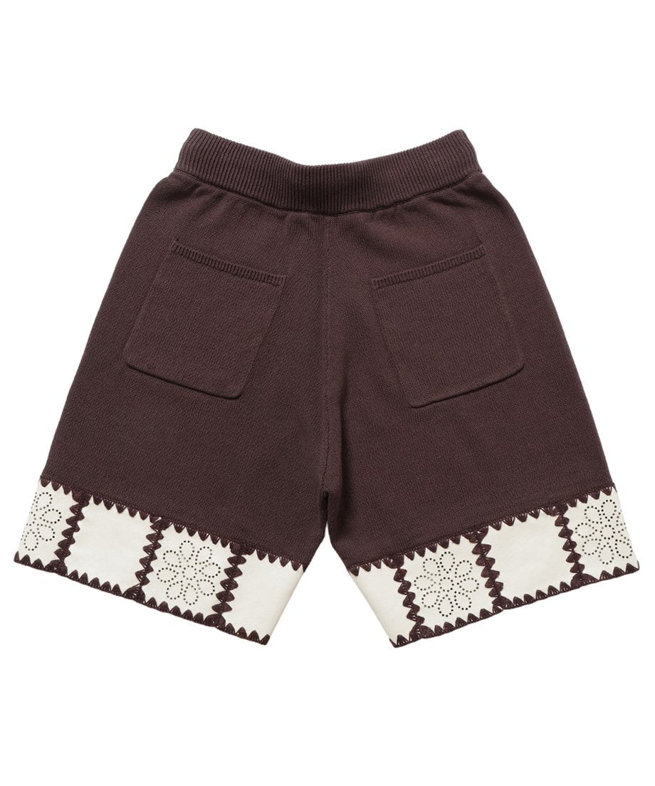 vegan leather/KNIT short pants_14